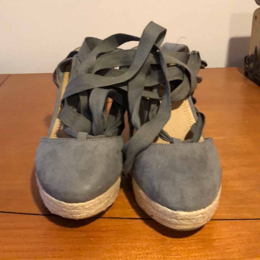 Lace up wedges